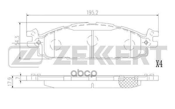 Колодки торм. диск. передн. Ford Explorer IV 05-  Explorer V 11-  Taurus V 10- Zekkert арт. bs-3012