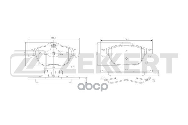 Колодки торм. диск. передн. Renault Espace IV 02-  Laguna II 01-  Scenic 00-  Renault Vel Satis 02- Zekkert арт. bs-3044