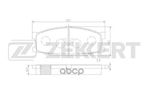 Колодки торм. диск. передн. Mitsubishi Canter VI 98- Zekkert арт. bs-3048