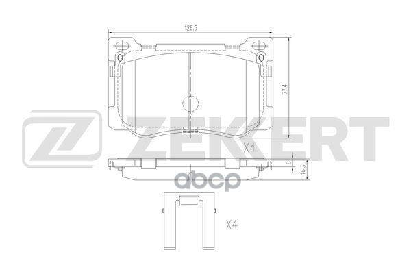 Колодки торм. диск. передн. Hyundai Equus 09-  Genesis 08-  Kia Quoris 15- Zekkert арт. bs-3053