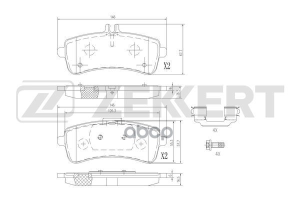 Колодки торм. диск. задн. MB SL (R231) 12-  AMG GT (190) 18- Zekkert арт. bs-3063