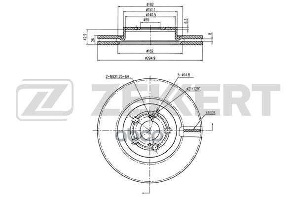 Диск торм. перед. Toyota Avensis (T250) 03- Zekkert арт. bs-5015