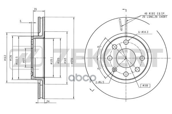 Диск торм. перед. Chevrolet Lanos (T150) 05-  Daewoo Cielo (KLETN) 95-  Lanos (KLAT) 97-  Opel Astra Zekkert арт. bs-5035