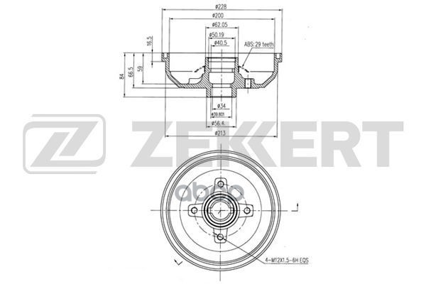 Барабан торм. задн. Opel Corsa B 93-  Tigra A 99- Zekkert арт. bs-5079
