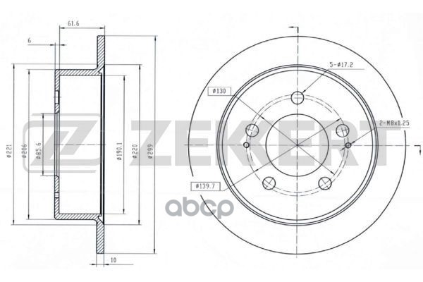 Диск торм. задн. SsangYong Actyon 05-  Kyron 05- Zekkert арт. bs-5148