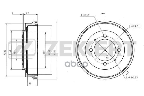 Барабан Торм. Задн. Mitsubishi Carisma 95-  Space Star 98- Zekkert арт. bs-5154