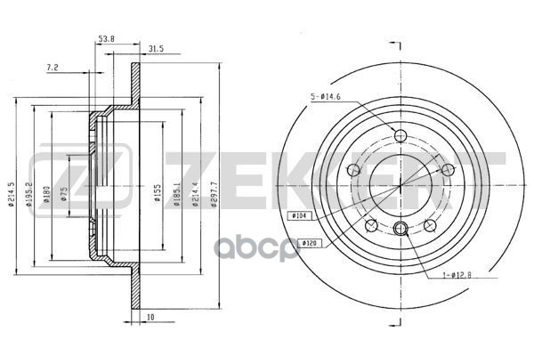 Диск торм. задн. BMW 5 (E39) 95- Zekkert арт. bs-5211
