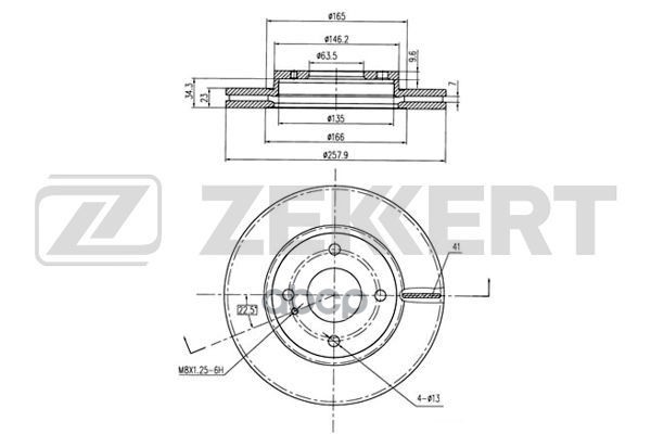 Диск торм. перед. Ford Fiesta V  VI 08- Zekkert арт. bs-5312