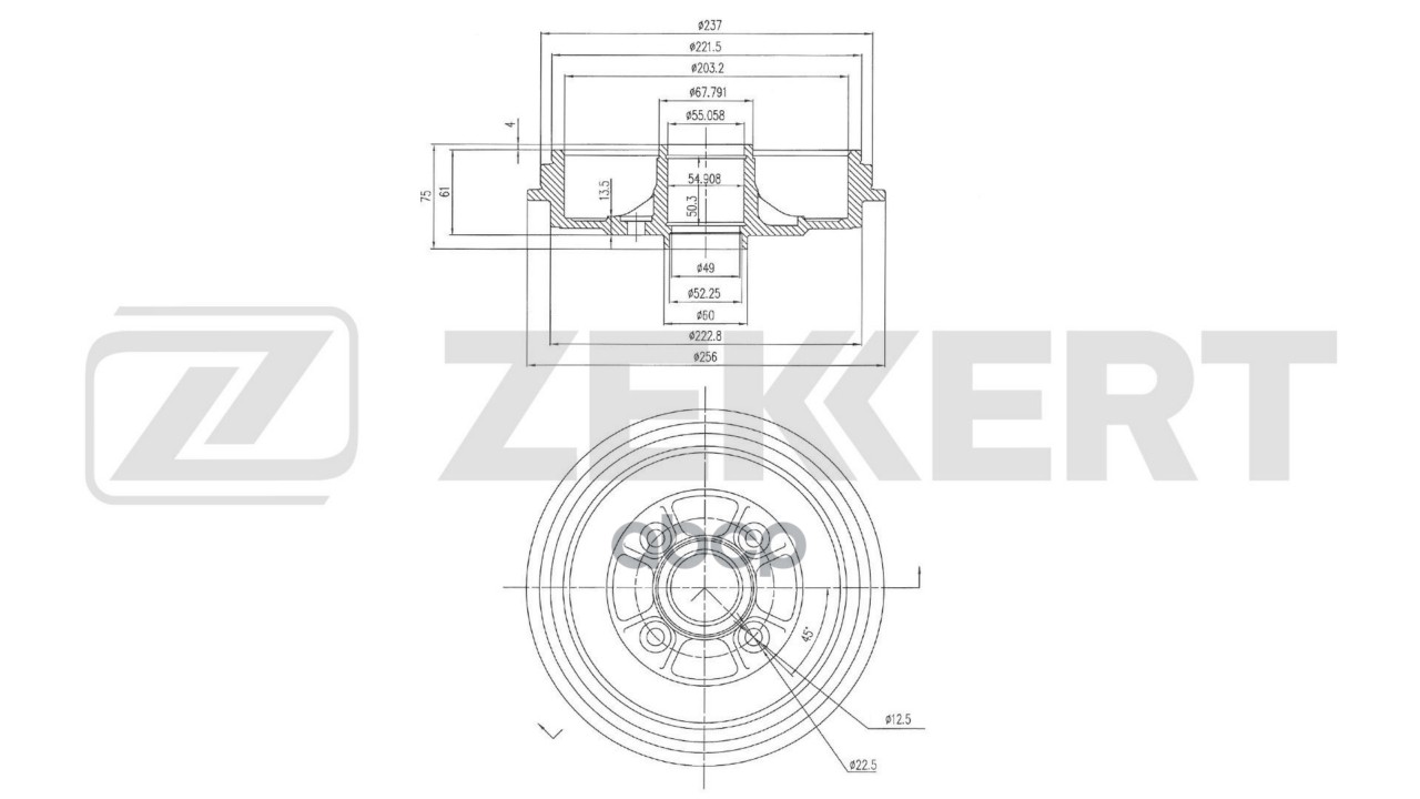 Барабан тормозной задний Nissan Note (E12) 13- Zekkert арт. bs-5376