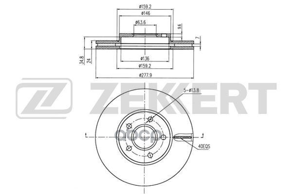 Диск торм. перед. Ford Tourneo Connect 02-  Transit Connect 02- Zekkert арт. bs-5394
