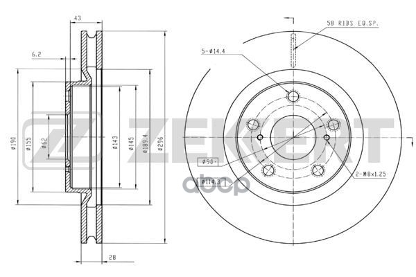 Диск торм. перед. Toyota Camry (V40) 06-  Rav 4 (A30) 05-  Auris (E150  E180) 10-  Geely Emgrand X7 Zekkert арт. bs-5430