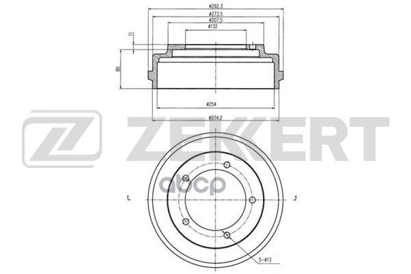 Барабан торм. задн. Ford Transit III-V 85- Zekkert арт. bs-5463