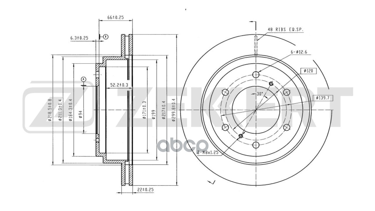 Диск Тормозной Задний Mitsubishi Pajero Ii-Iv 00- (С Покрытием) Zekkert арт. bs-5471b