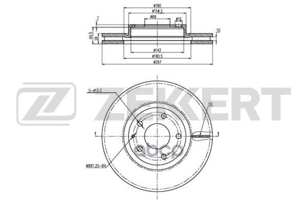 Диск торм. перед. Mazda 6 III 12-  CX-5 11- Zekkert арт. bs-5488