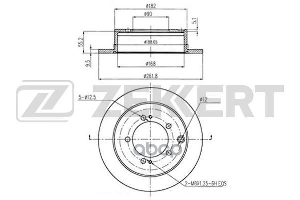 Диск торм. задн. Mitsubishi Pajero Pinin 99- Zekkert арт. bs-5513