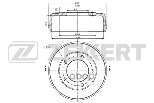 Барабан торм. задн. Ford Transit VI 00- Zekkert арт. bs-5534