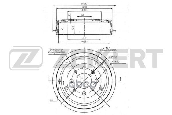 Барабан торм. задн. Fiat Punto (199) 05-  Opel Adam 12-  Corsa D 06- Zekkert арт. bs-5561