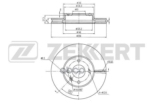Диск торм. перед. Chevrolet Aveo (T300) 11- (внешний D=256мм) Zekkert арт. bs-5593