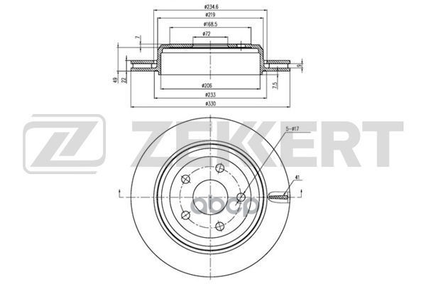 Диск торм. задн. JEEP Grand Cherokee IV 10- Zekkert арт. bs-5664