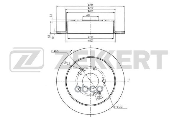 Диск торм. задн. SsangYong Korando 12-  Actyon II 12- (замена для BS-6177) Zekkert арт. bs-5668