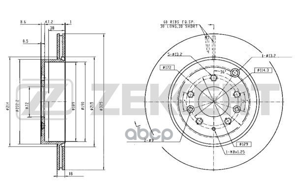 Диск торм. задн. Mazda CX-7 09-  CX-9 06- Zekkert арт. bs-5753