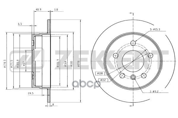 Диск торм. задн. MB A-Class (169) 04-  B-Class (245) 05- Zekkert арт. bs-5771