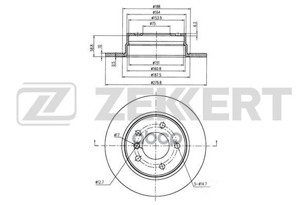 Диск торм. задн. BMW 1 (E81  E87) 04- Zekkert арт. bs-5775