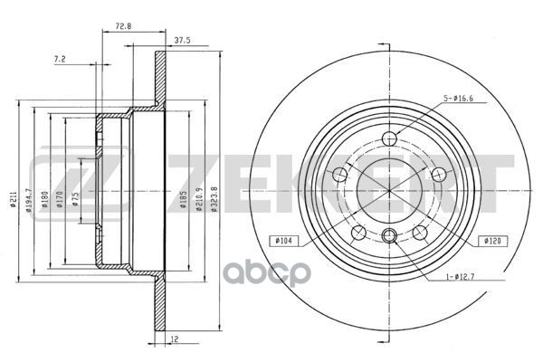 Диск торм. задн. BMW X5 (E53) 00- Zekkert арт. bs-5807