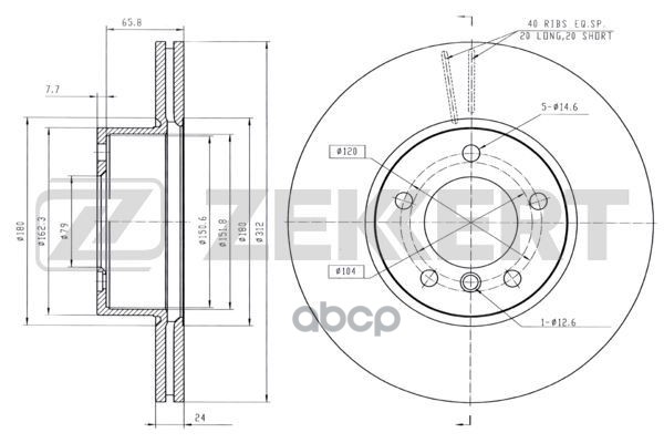 Диск торм. перед. BMW 3 (F30  F31  F80  E90-E93) 05-  1 (F20  F21) 11-  2 (F22) 13-  4 (F36  F33  F8 Zekkert арт. bs-5852