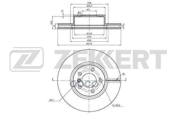 Диск торм. перед. BMW X3 (F25) 10-  X4 (F26) 14- Zekkert арт. bs-5880