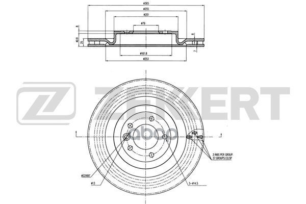 Диск торм. задн. Land Rover Range Rover IV 12-  Range Rover Sport II 13- Zekkert арт. bs-5888