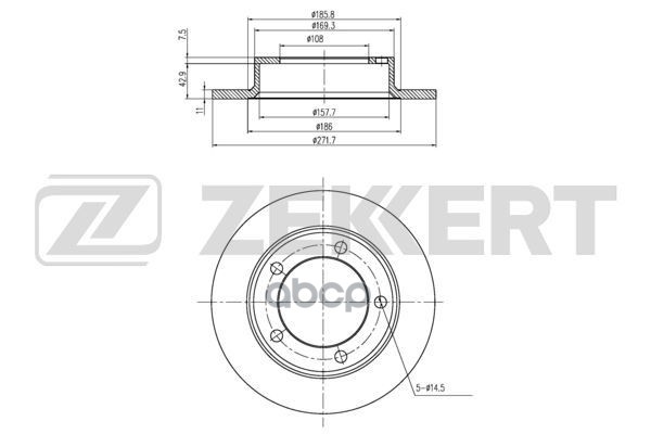 Диск торм. перед. VAZ Niva (2121  2123) 76- Zekkert арт. bs-5913