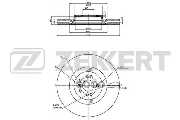 Диск торм. перед. MB GL-Class (X164) 06-  ML (W164) 07-  R-Class (251) 07- Zekkert арт. bs-5955