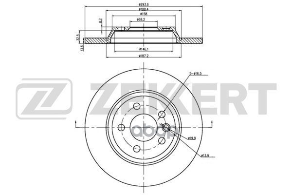 Диск торм. задн. Ford Galaxy 00-  Seat Alhambra 96-  VW Sharan 95-  Transporter IV 90- Zekkert арт. bs-5966