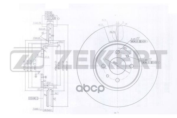Диск Тормозной Передний Lada Kalina 04- Zekkert арт. bs-6029