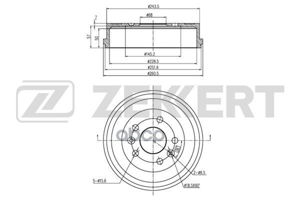 Барабан торм. задн. Renault Duster 11- Zekkert арт. bs-6075