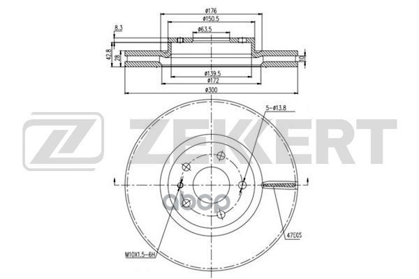 Диск торм. перед. Ford Mondeo V 14- Zekkert арт. bs-6078