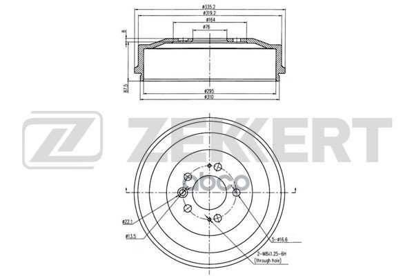 Барабан торм. задн. VW Amarok 10- Zekkert арт. bs-6090