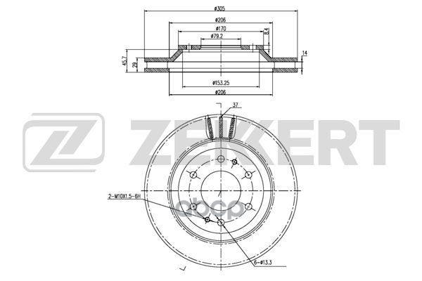 Диск тормозной перед. Saab 9-7X 05- Zekkert арт. bs-6128