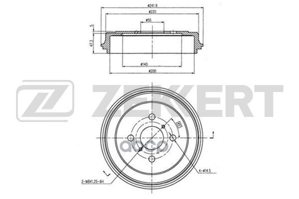 Барабан торм. задн. Geely MK 08-  Geely MK Cross 11- Zekkert арт. bs-6134