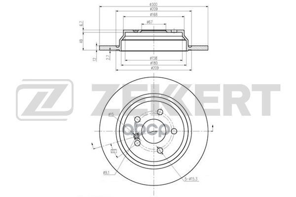 Диск тормозной задн. MB S-class (W221) 05-  SL (R230) 06- Zekkert арт. bs-6145
