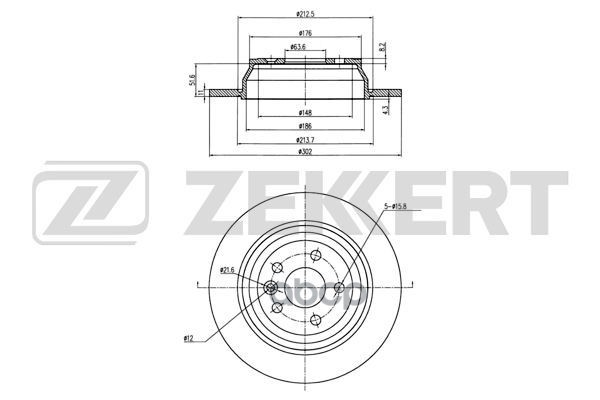 Диск торм. задн. Land Rover Freelander II 06- Zekkert арт. bs-6155