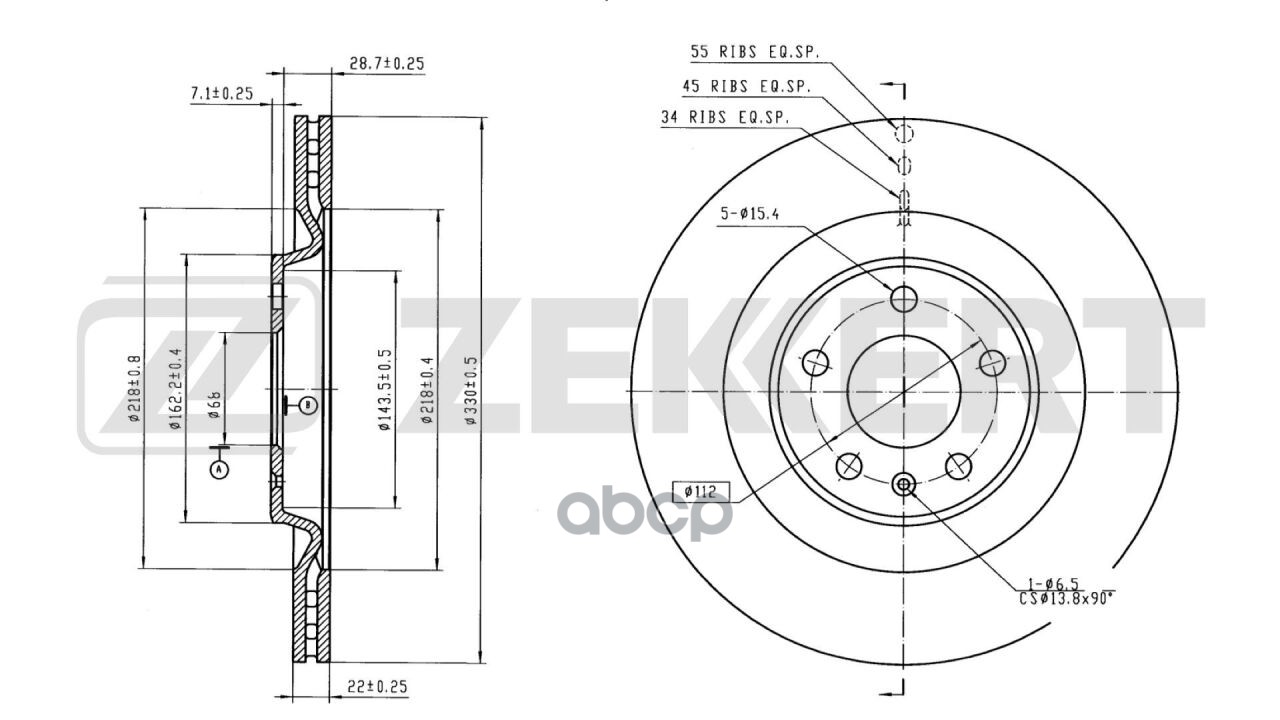 Диск тормозной задний VW Touareg 02-  Audi Q7 06-  Porsche Cayenne I  II 02- (с покрытием  перфораци Zekkert арт. bs-6219b