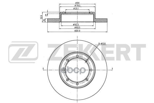 Диск торм. задн. Renault Master III 10- Zekkert арт. bs-6220
