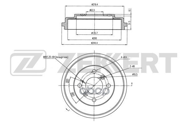 Барабан торм. задн. Ford Fiesta VI 08- Zekkert арт. bs-6226