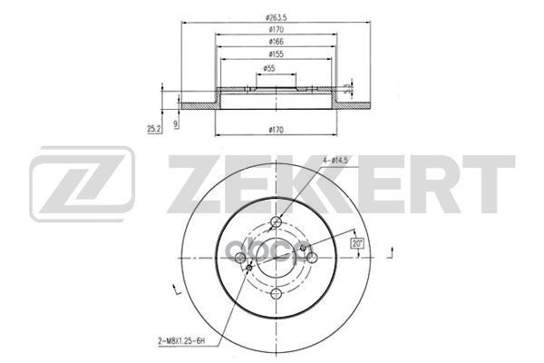 Диск торм. задн. Great Wall Florid 08-  Haval M4 12- Zekkert арт. bs-6229