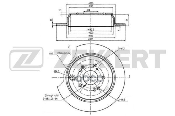 Диск торм. задн. Great Wall Hover H6 11-  Haval H6 13- Zekkert арт. bs-6231