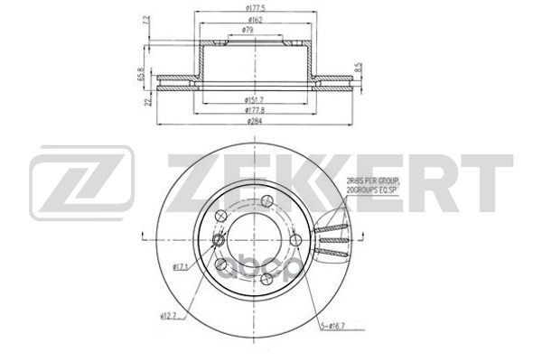 Диск торм. перед. BMW 1 (F20  F21) 11- Zekkert арт. bs-6237