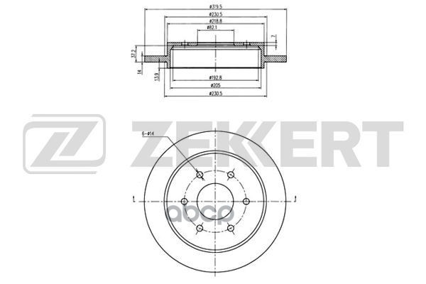 Диск Торм. Задн. Infinity Qx56 03- Zekkert арт. bs-6246