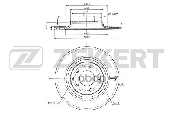 Диск Торм. Задн. Mazda Rx-8 03- Zekkert арт. bs-6274